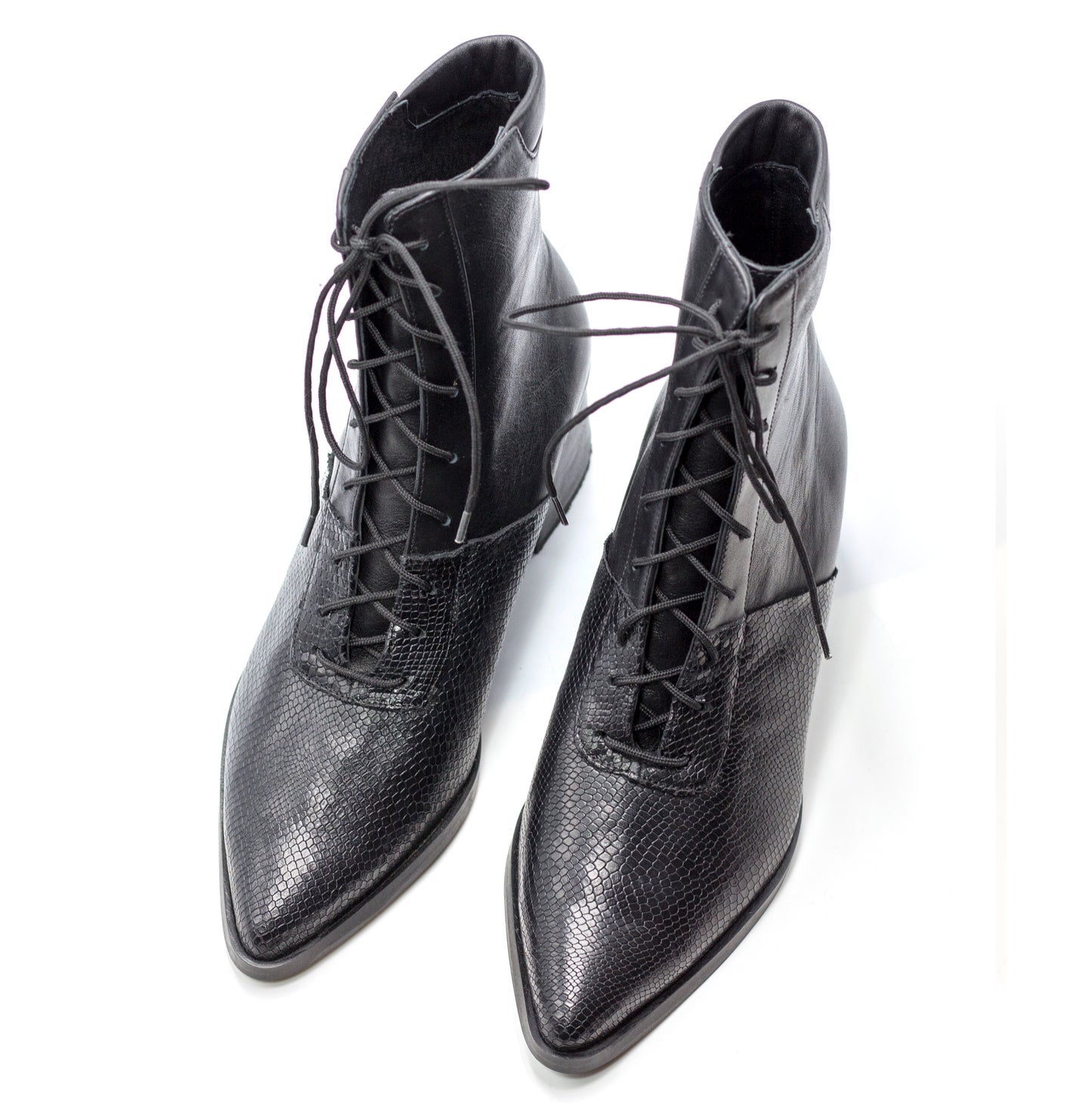 Quartz - Black Lace Up Boots