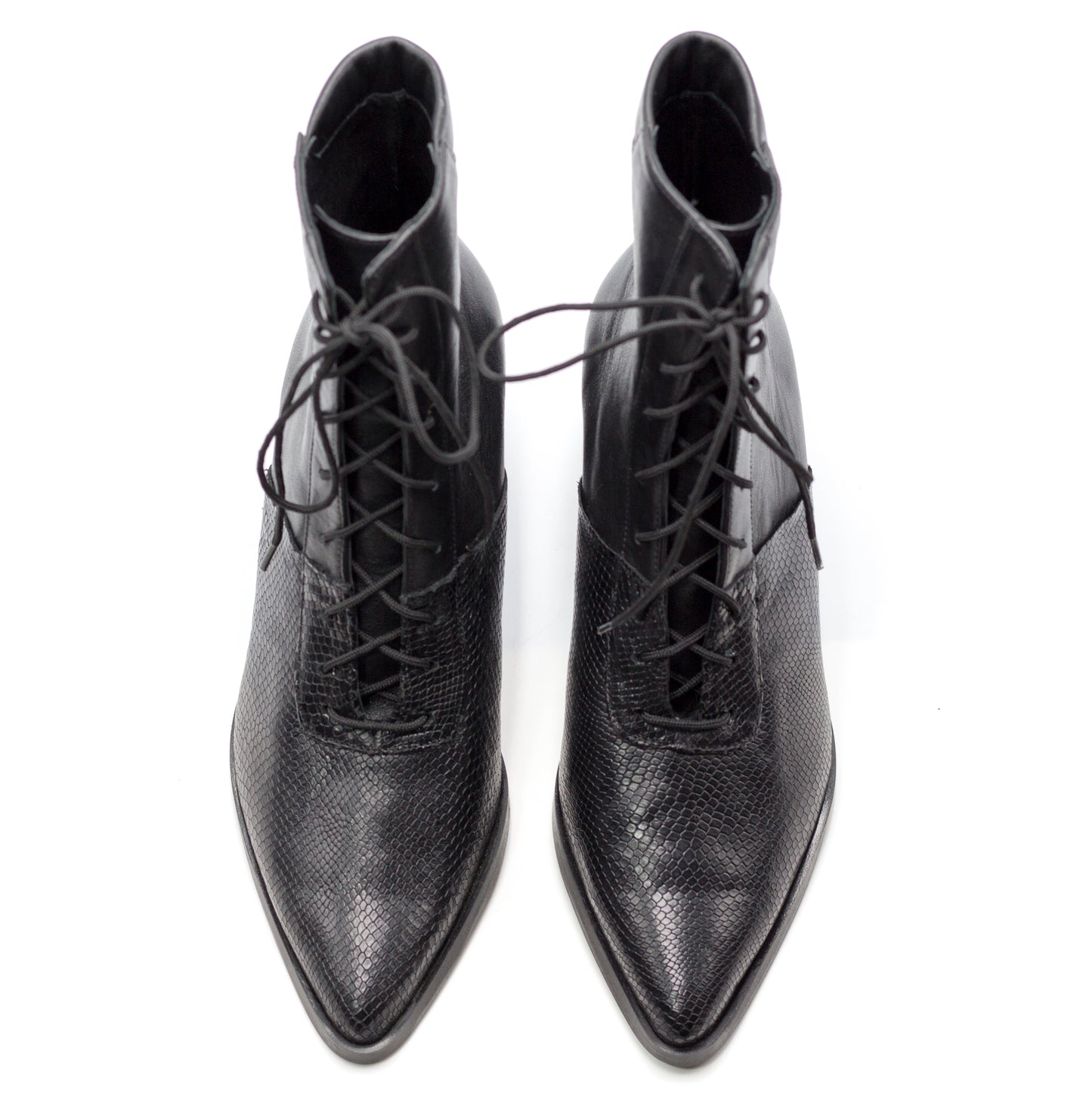 Quartz - Black Lace Up Boots