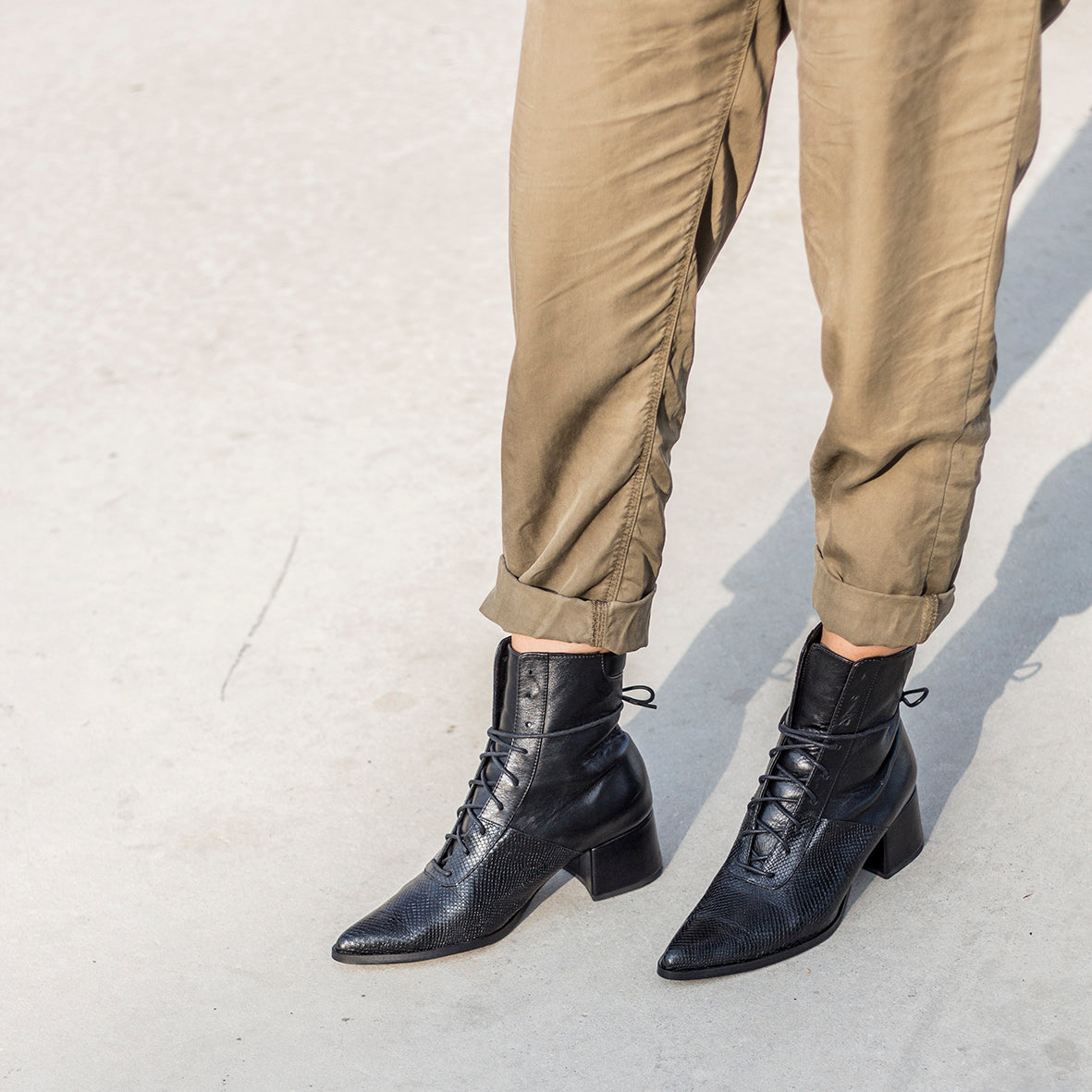Quartz - Black Lace Up Boots Katz And Birds Quartz - Black Lace Up Boots Katz And Birds
