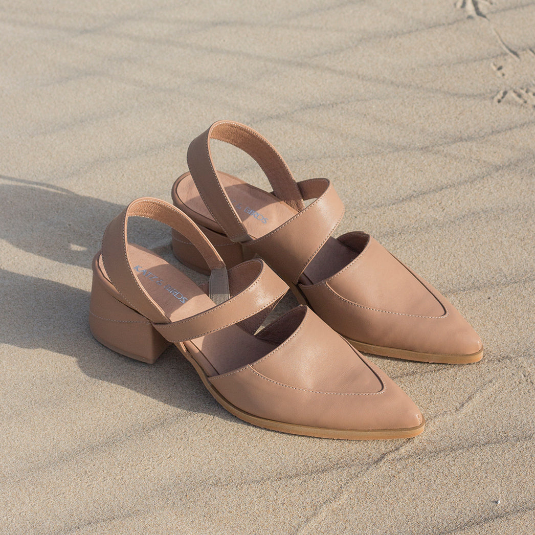 Bermuda - Nude Leather Sandals