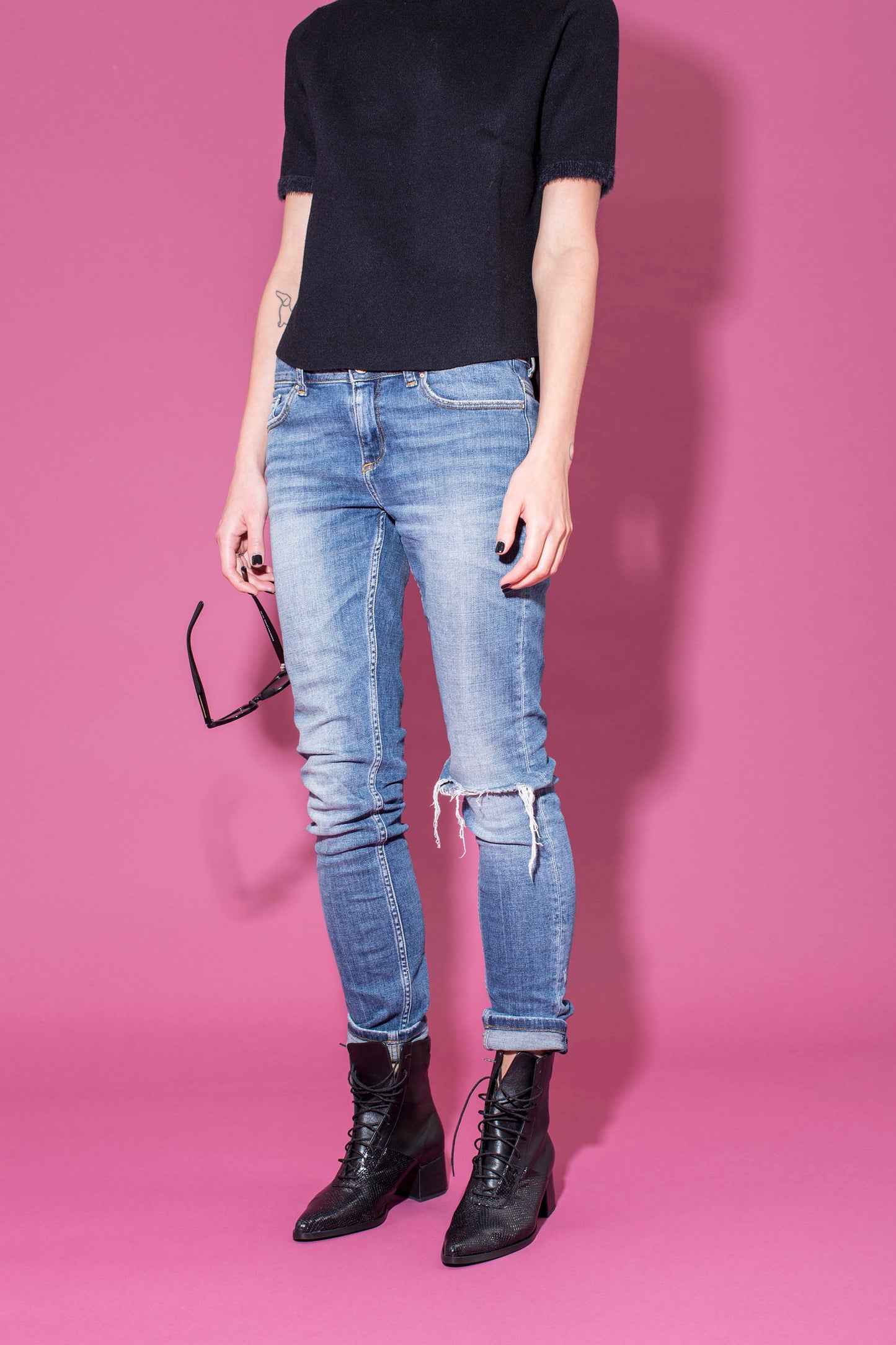 Quartz - Black Lace Up Boots