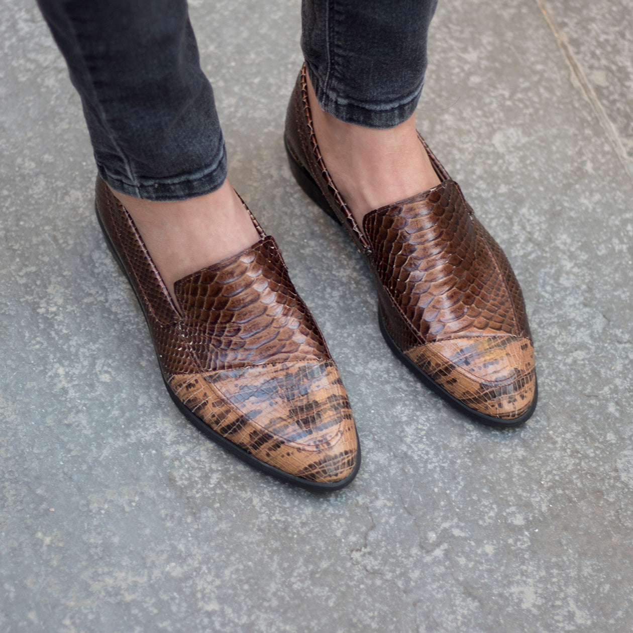 Chocolate Berlin - Two Pattern Moccasins Shoes