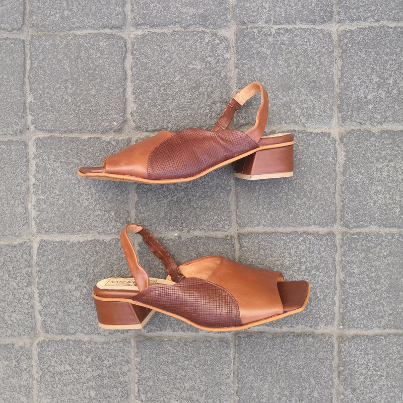 Brown Clouds- Square Toe Sandals