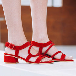 Red Strappy Sandals- Cactus