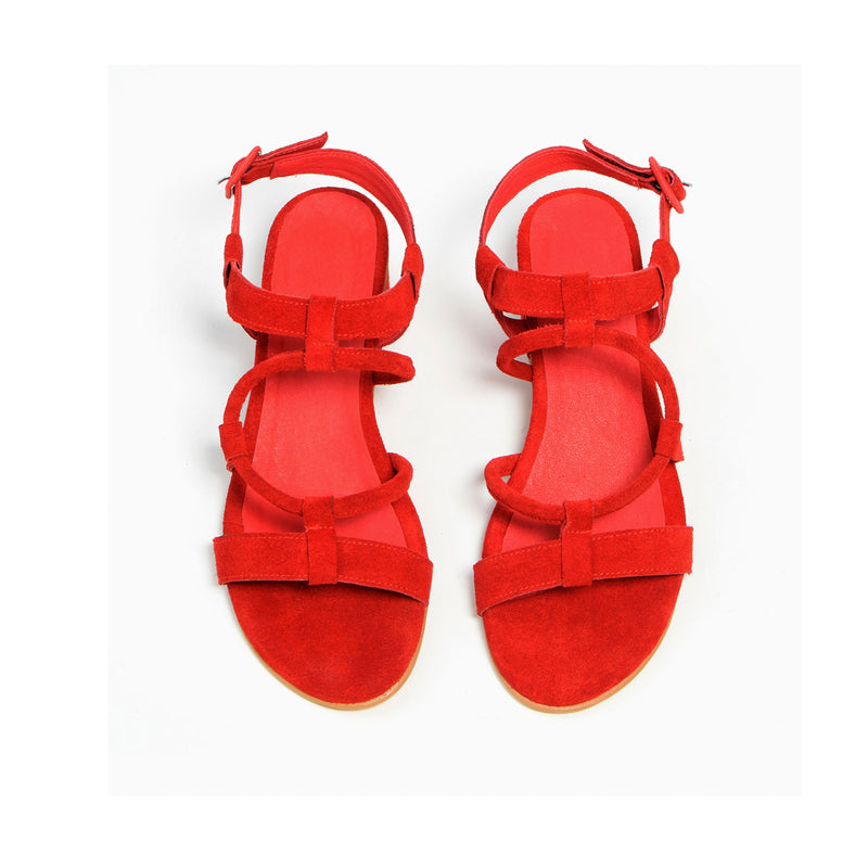 Red Strappy Sandals- Cactus