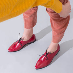 Red Oxfords - pointed shoes