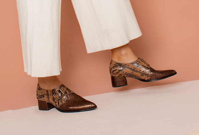 Brown Starling- Single buckle Shoes For Women