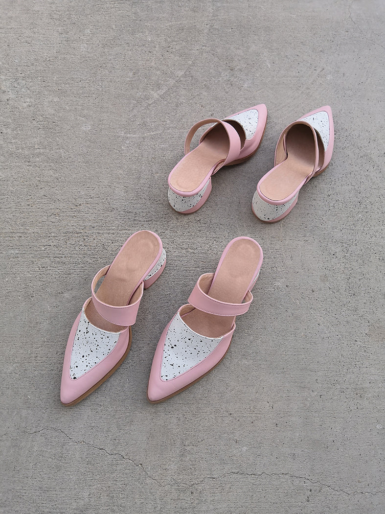 Pink Pointed Toe Mules - Bermuda