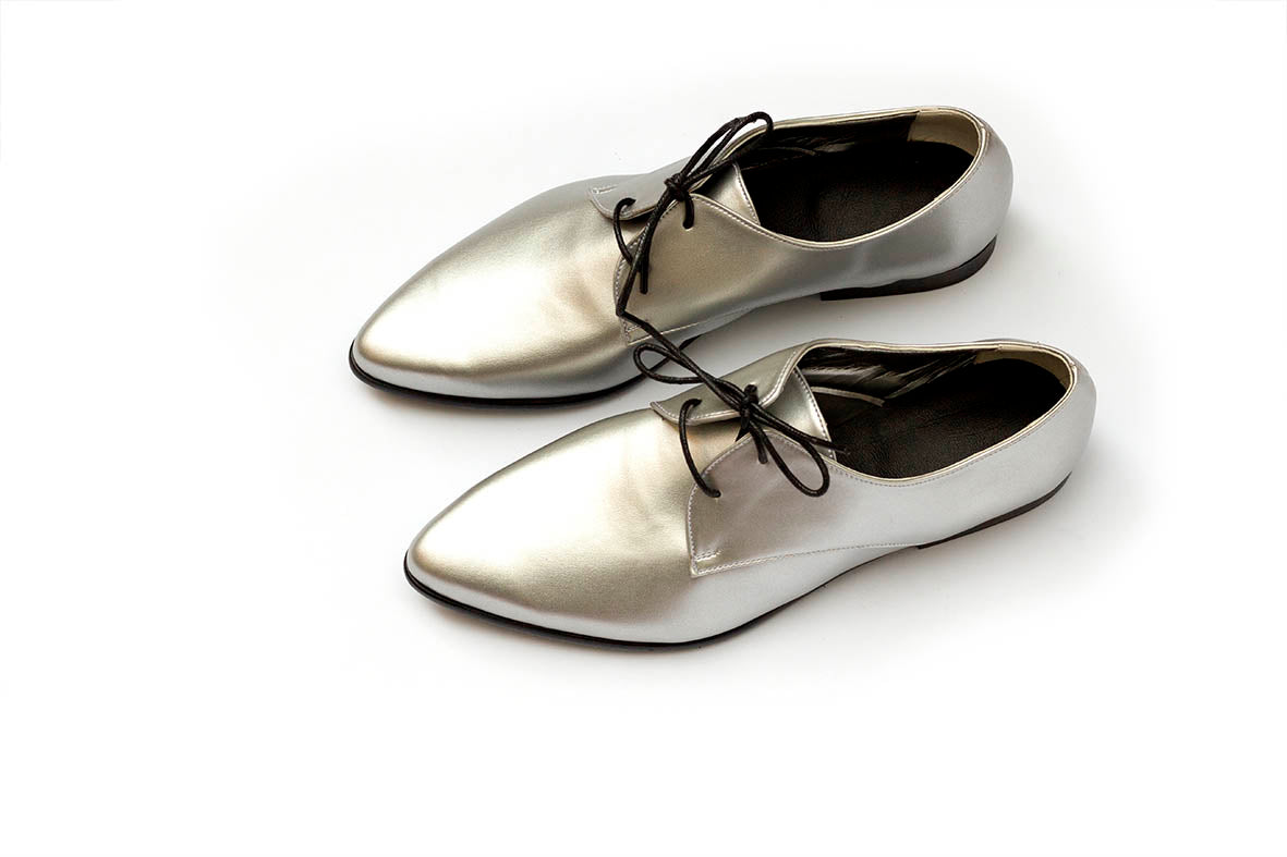 Vegan Silver Oxfords