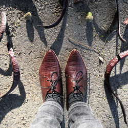 Brown oxfords with texture