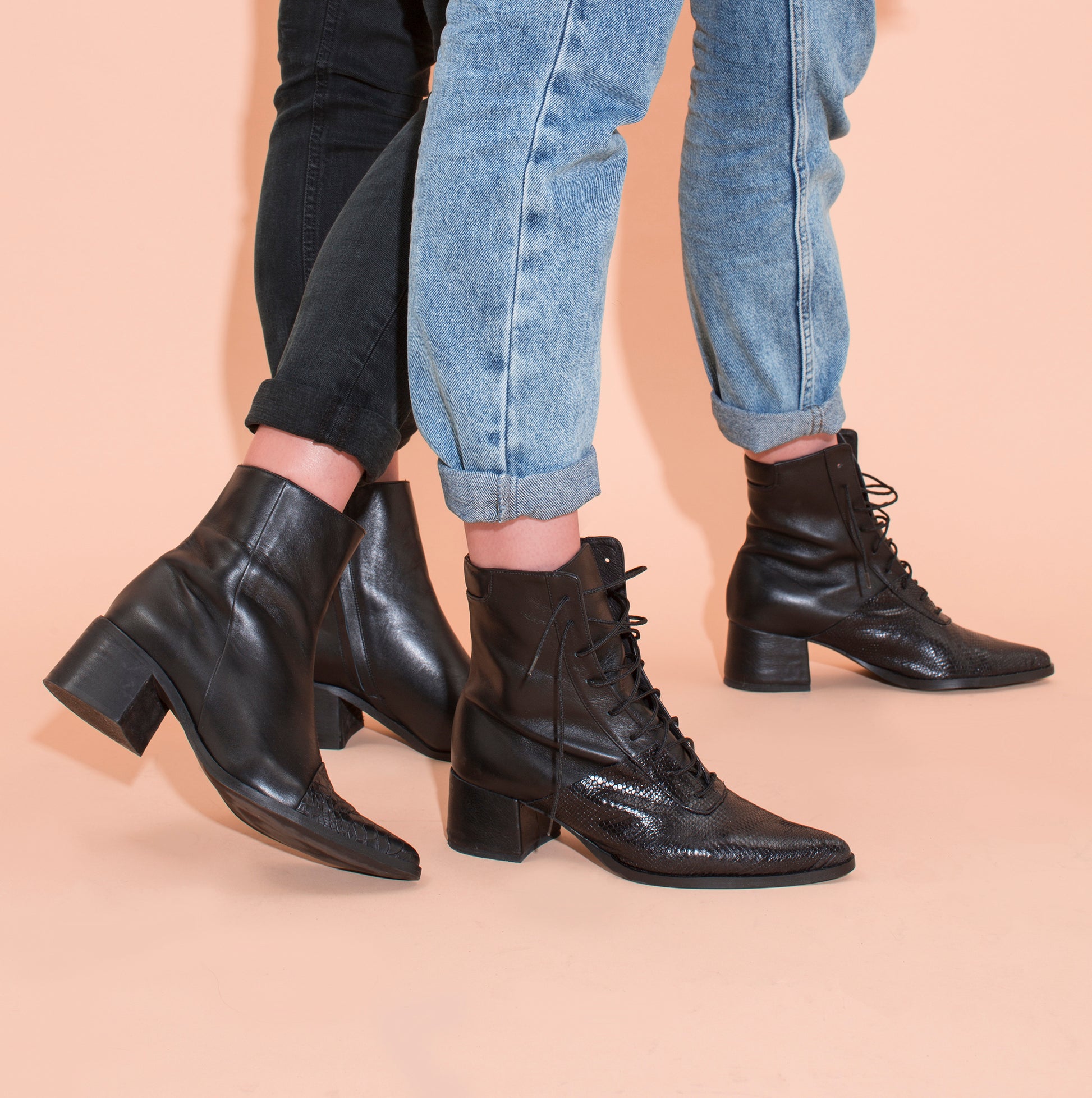 Quartz - Black Lace Up Boots Katz And Birds Quartz - Black Lace Up Boots Katz And Birds