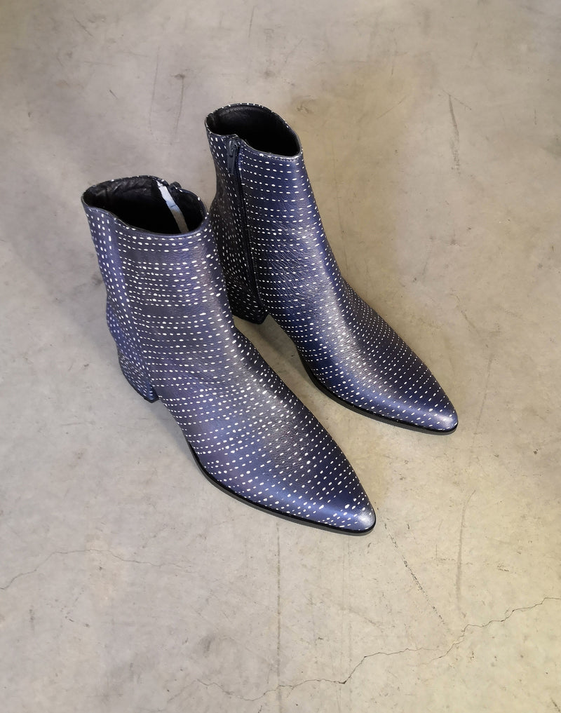 Blue Printed Boots