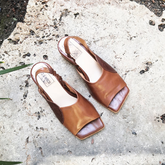 Brown Clouds- Square Toe Sandals