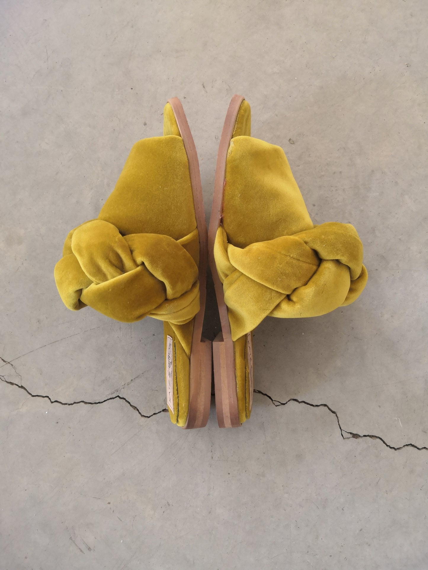 Braid Sandals- Yellow Velvet