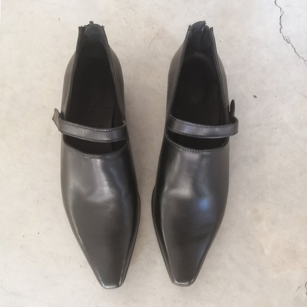 Hand Carved Shoes In Black