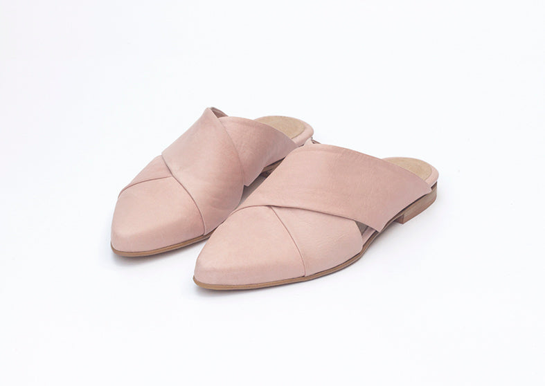 Stork - Pointed Toe Flats, Pink