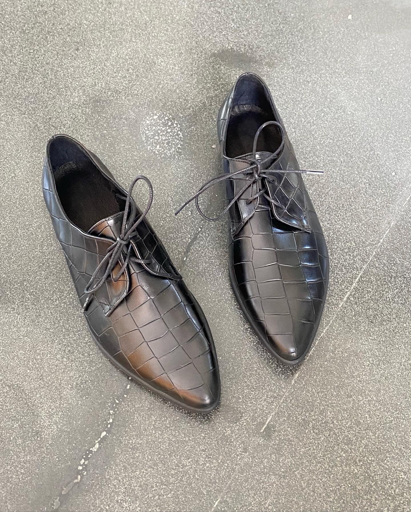 Textured Black Oxfords