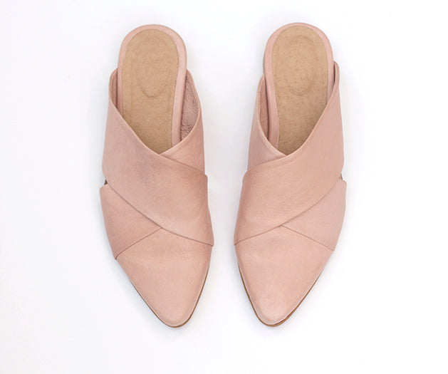 Stork - Pointed Toe Flats, Pink