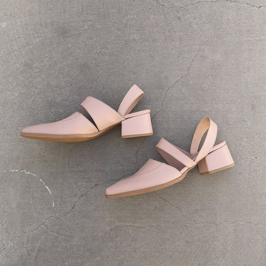 Bermuda - Light Nude Leather Mules