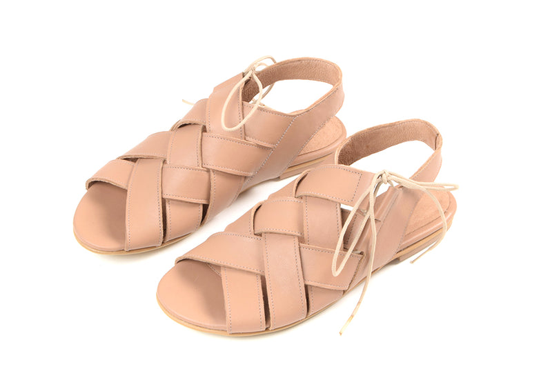 Palm tree sandals in tan color