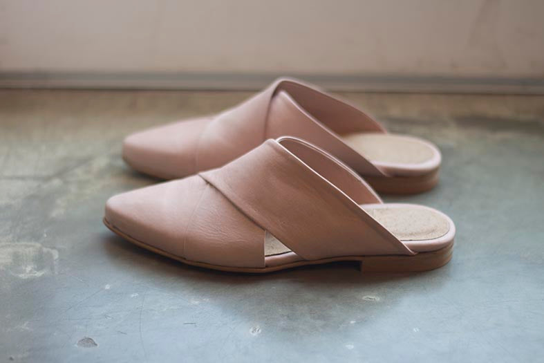 Stork - Pointed Toe Flats, Pink