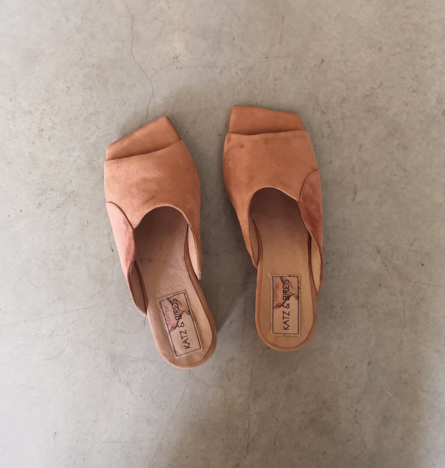 Pink Clouds - Square Toe Suede Sandals