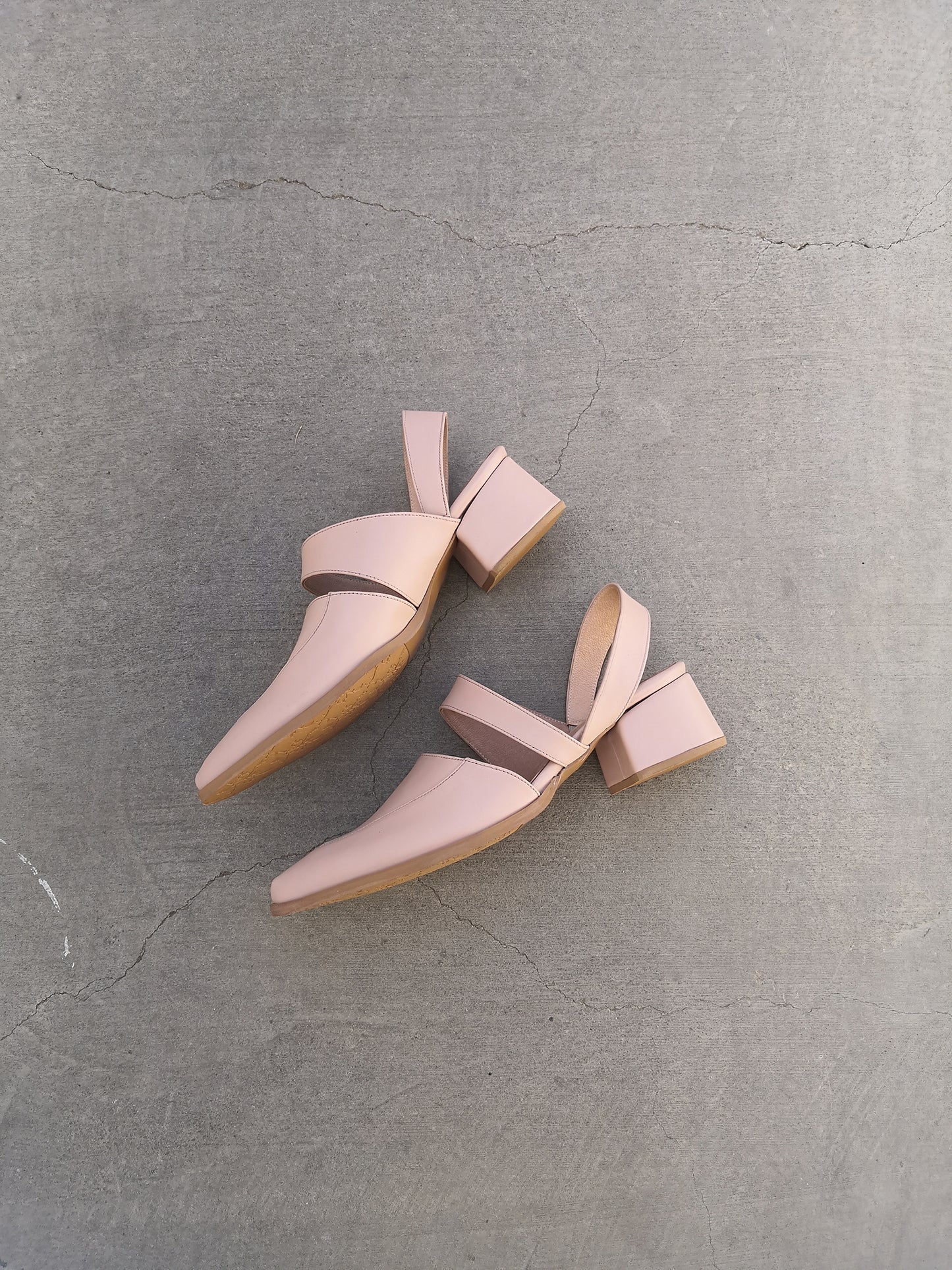 Bermuda - Light Nude Leather Mules