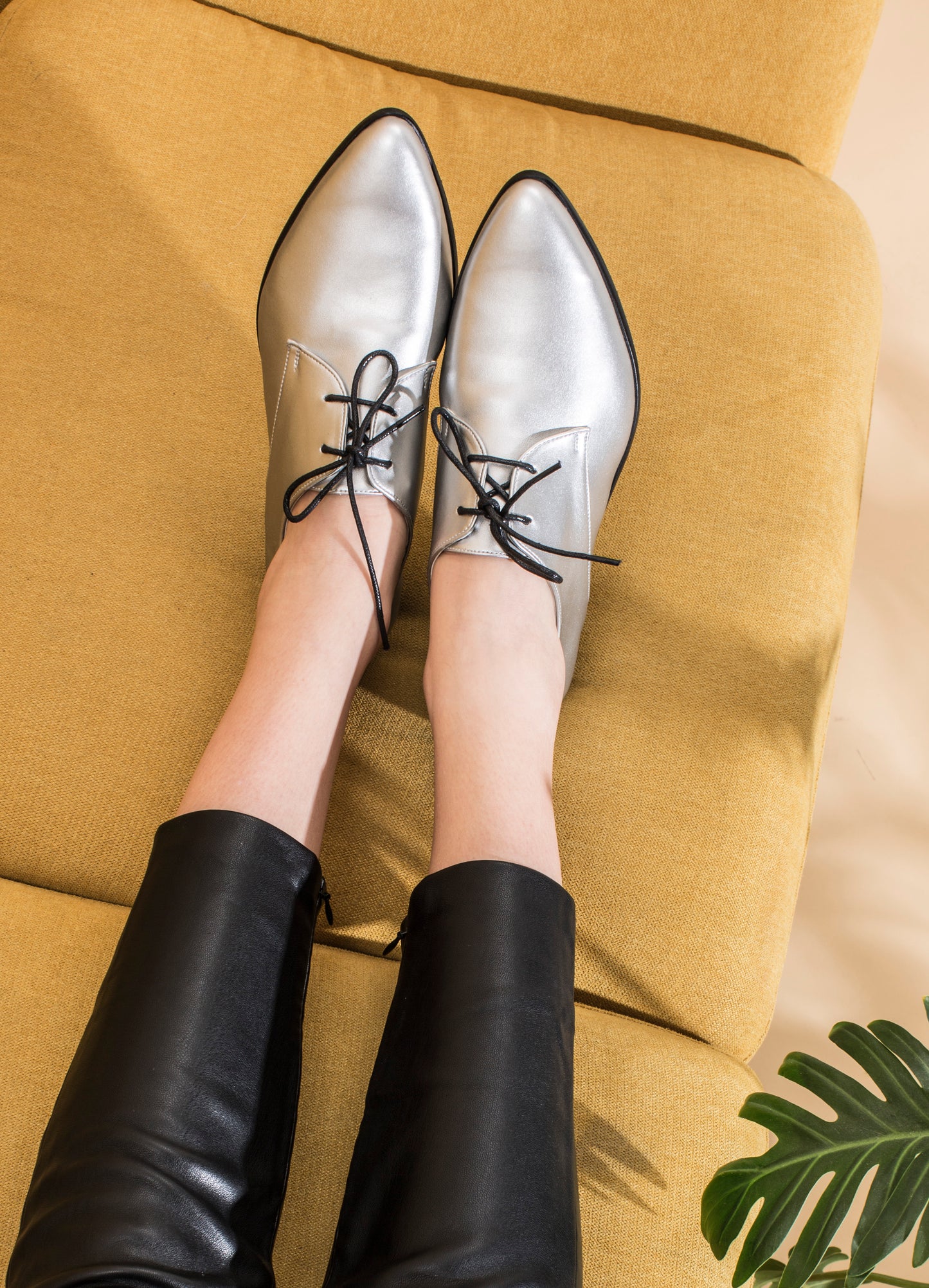 Vegan Silver Oxfords