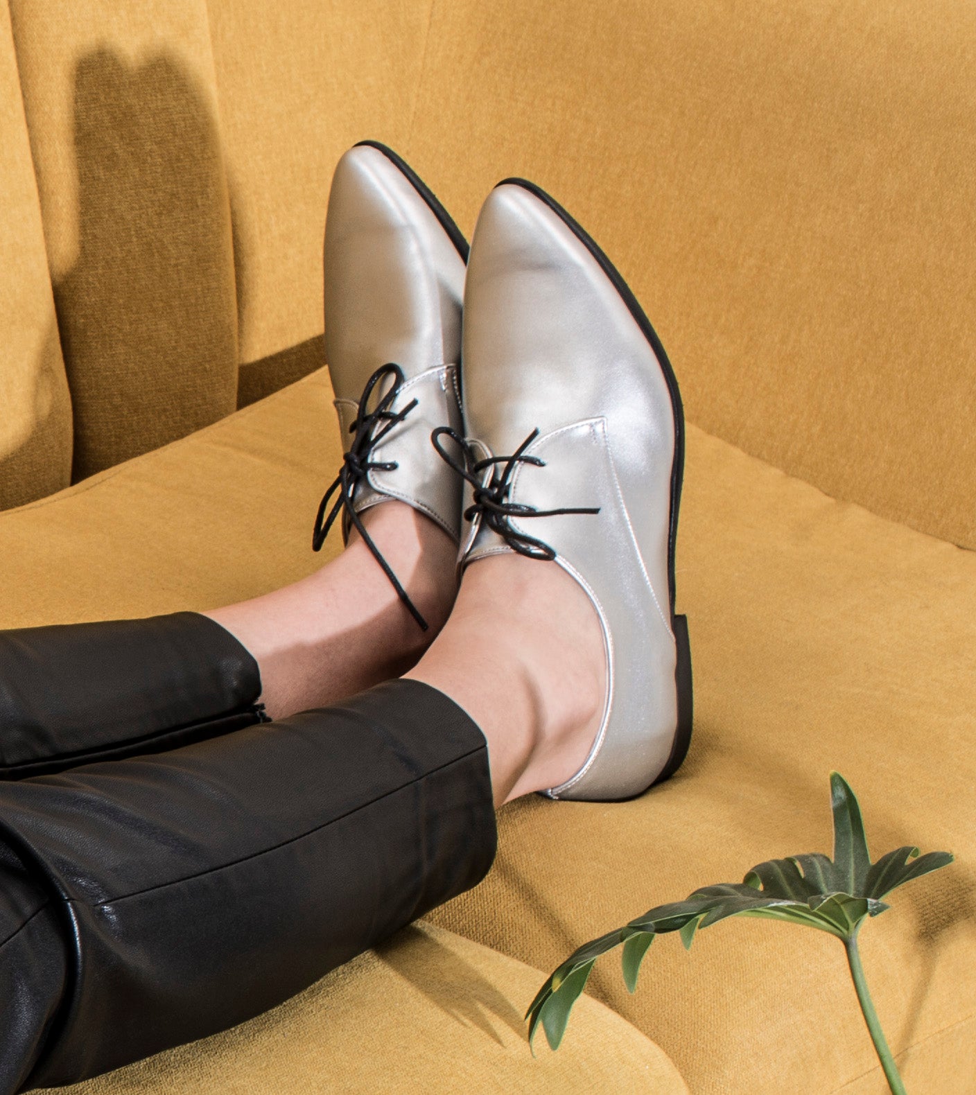 Vegan Silver Oxfords