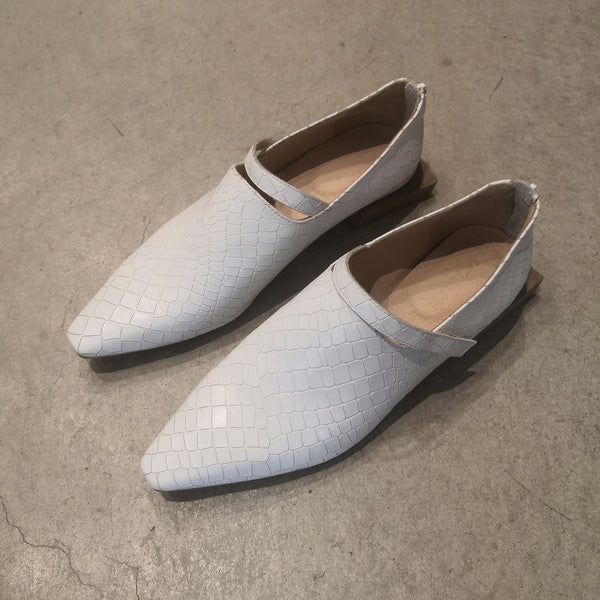 Hand Carved Shoes In White